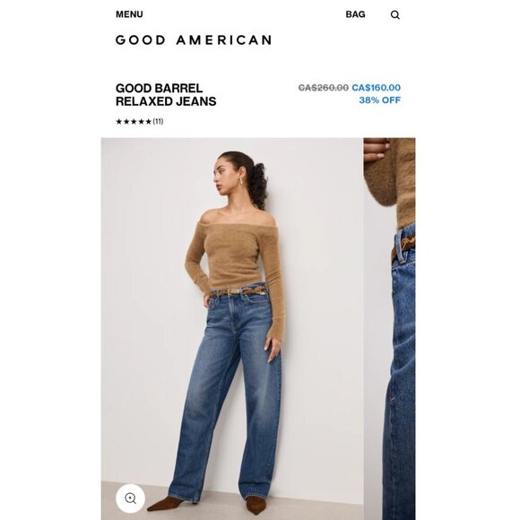 Good American | Good Barrel Relaxed Jeans Indigo740 - Picture 2 of 14